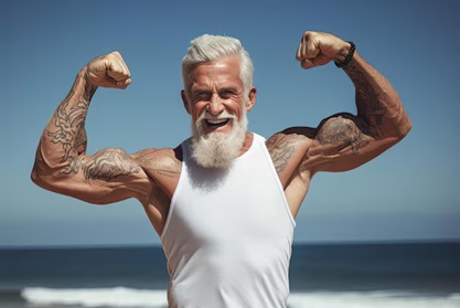 Older man bodybuilding